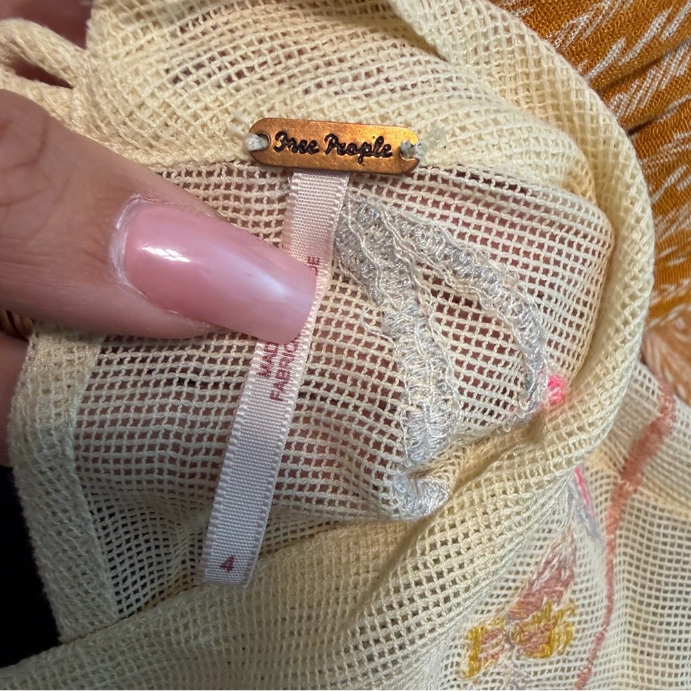 New Free People Riviera Embroidered Mesh Mini Dress - Picture 9 of 9